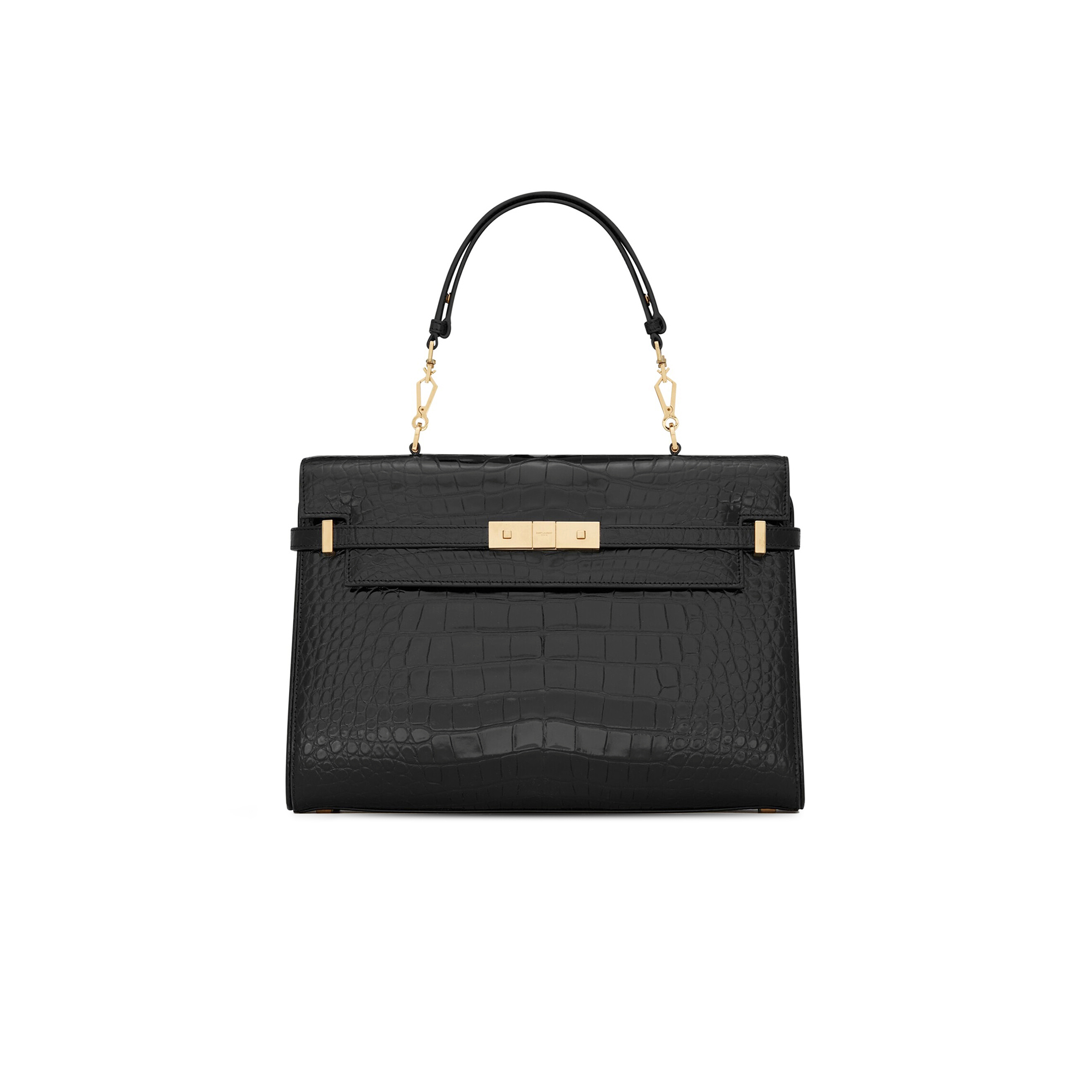 YSL MANHATTAN IN CROCODILE-EMBOSSED LEATHER 7695121005243 (32*23*10.5cm)